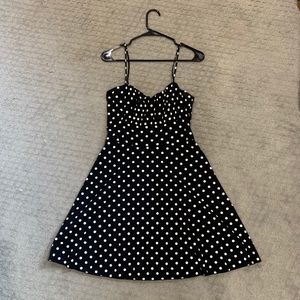 Black and White Polka Dot Spaghetti Strap Sundress